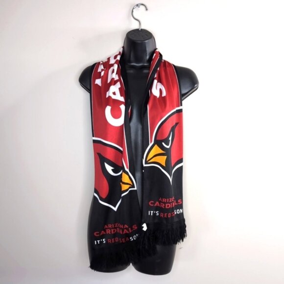 NFL Arizona Cardinals It's Red Season Scarf Black Red Multicolors " 60x 7" - Picture 1 of 4